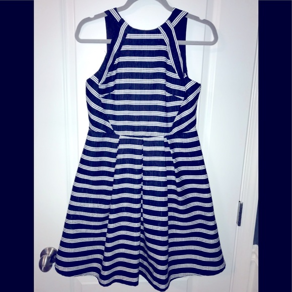 She and Sky Dresses & Skirts - NWT Navy Striped Flare dress